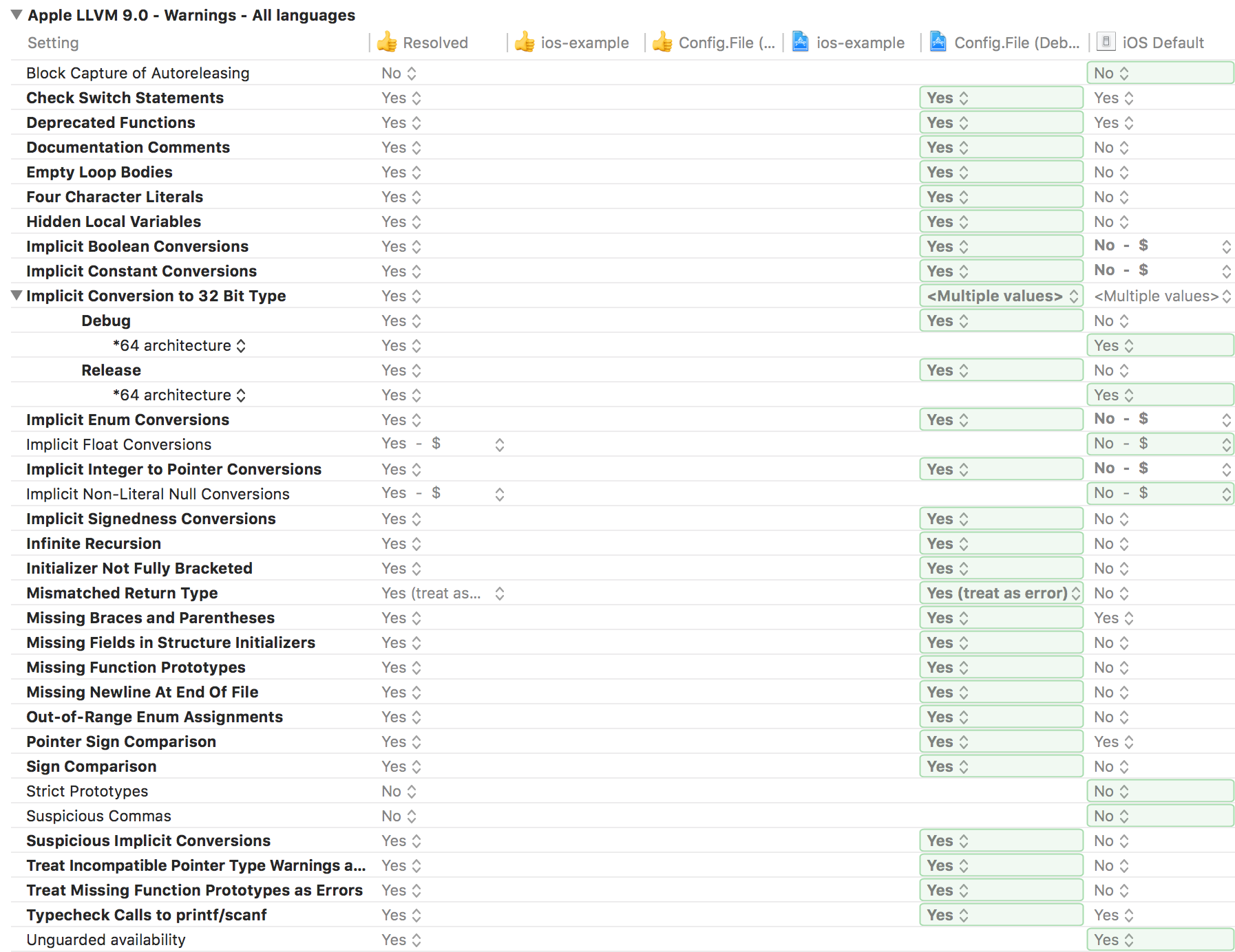 Xcode Warnings